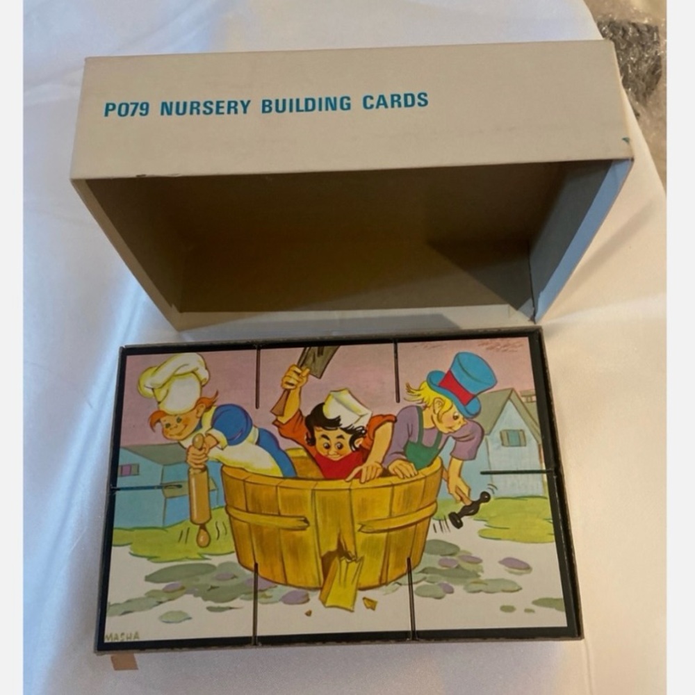 Vintage Nursery Building Cards
